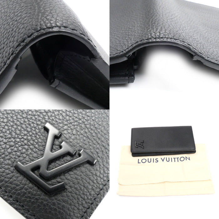 LOUIS VUITTON ルイ・ヴィトン ポルトフォイユ・ブラザ NM 長財布 LV アエログラム ブラック M69980 IC メンズ【中古】