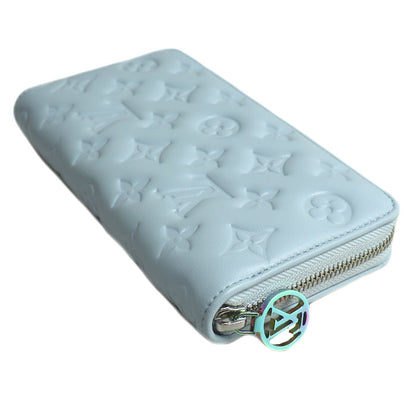 LOUIS VUITTON ルイ・ヴィトン ジッピーウォレット 長財布 ラウンドファスナー モノグラム エンボス ウォッシュド・ブルー M83682 IC レディース【中古】【極美品】