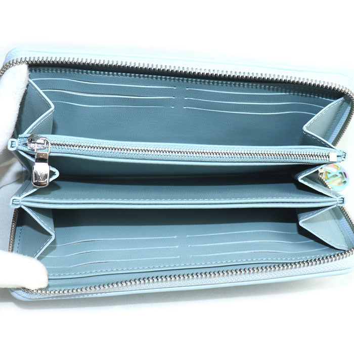 LOUIS VUITTON ルイ・ヴィトン ジッピーウォレット 長財布 ラウンドファスナー モノグラム エンボス ウォッシュド・ブルー M83682 IC レディース【中古】【極美品】