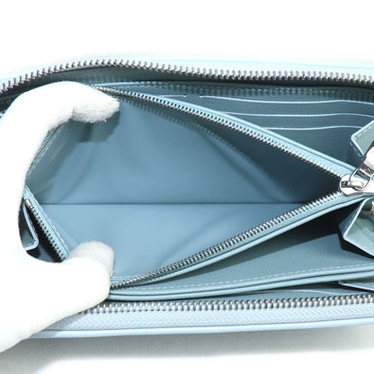 LOUIS VUITTON ルイ・ヴィトン ジッピーウォレット 長財布 ラウンドファスナー モノグラム エンボス ウォッシュド・ブルー M83682 IC レディース【中古】【極美品】