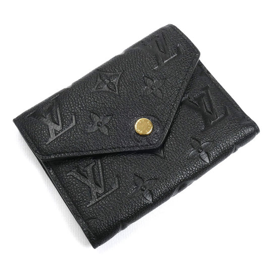 LOUIS VUITTON ルイ・ヴィトン ポルトフォイユ・ヴィクトリーヌ 三つ折り財布 モノグラム・アンプラント ブラック M64060 IC レディース【中古】【美品】