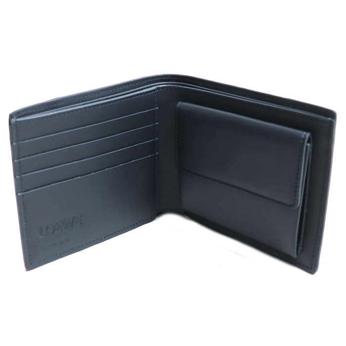 LOEWE ロエベ パズル バイフォールド コインウォレット 二つ折り財布 グリーン ベージュ ネイビー C510501X15 メンズ【中古】【美品】