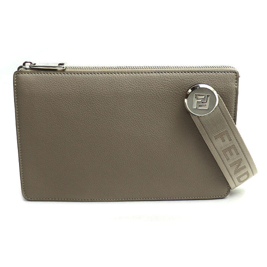 FENDI フェンディ レザー キオード クラッチ クラッチバッグ グレー 7VA621 メンズ【中古】【美品】