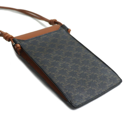 CELINE セリーヌ トリオンフ フラップ付きモバイルポーチ ショルダーバッグ タン 10G332CQD.04LU レディース【中古】