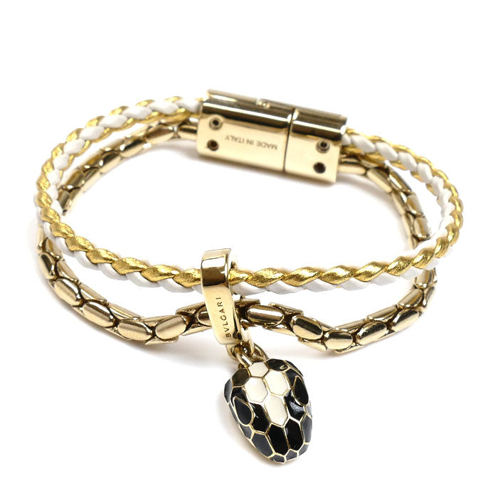 BVLGARI ブルガリ レザー GP セルペンティ フォーエバー  ブレスレット 16.5cm XS レディース【中古】
