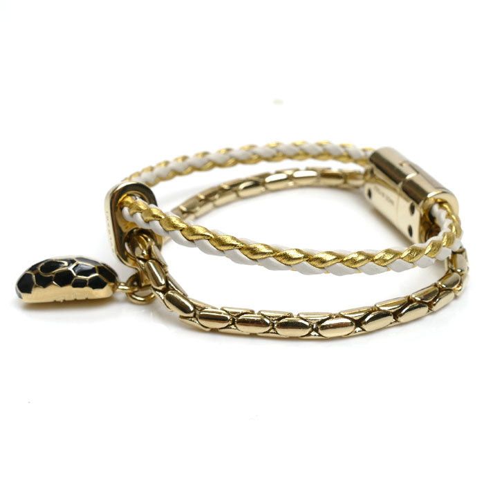 BVLGARI ブルガリ レザー GP セルペンティ フォーエバー  ブレスレット 16.5cm XS レディース【中古】