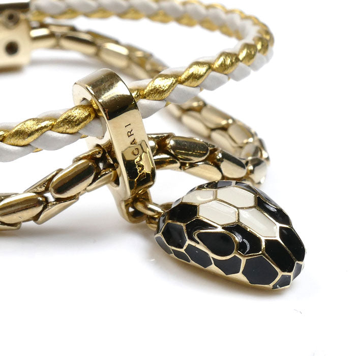 BVLGARI ブルガリ レザー GP セルペンティ フォーエバー  ブレスレット 16.5cm XS レディース【中古】