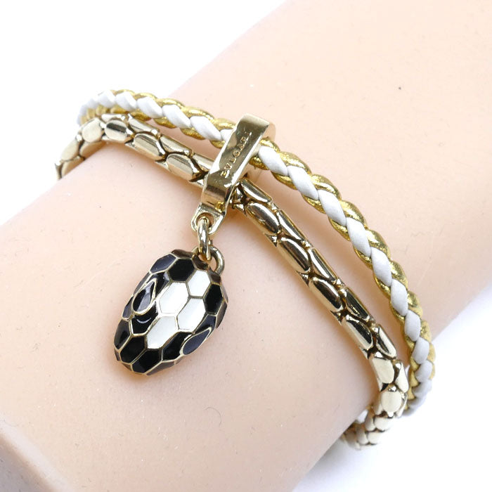 BVLGARI ブルガリ レザー GP セルペンティ フォーエバー  ブレスレット 16.5cm XS レディース【中古】