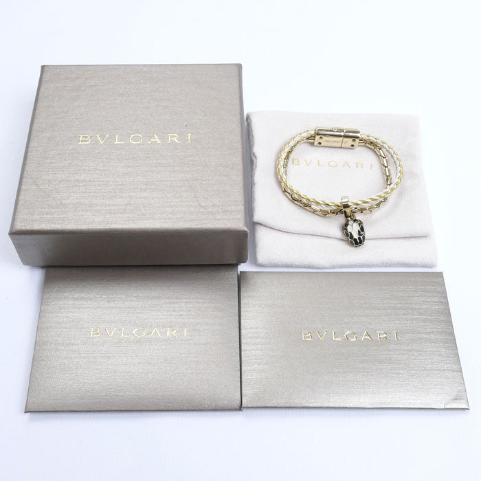 BVLGARI ブルガリ レザー GP セルペンティ フォーエバー  ブレスレット 16.5cm XS レディース【中古】