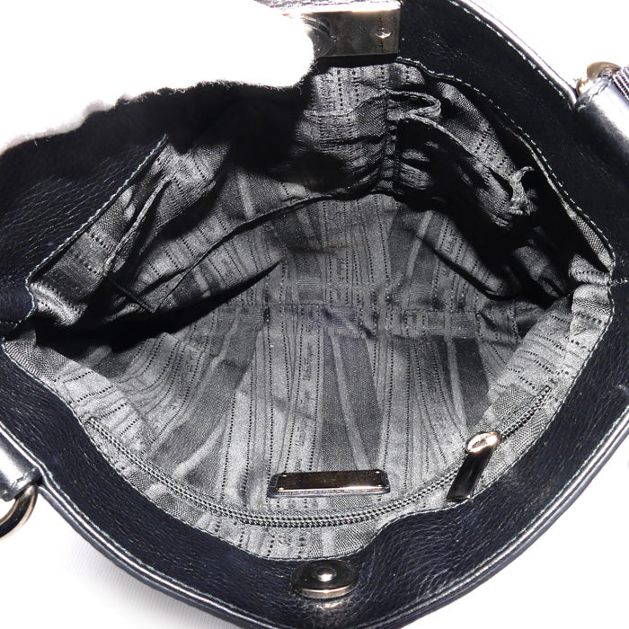 Salvatore Ferragamo サルヴァトーレフェラガモ ガンチーニ ショルダーバッグ ブラック AU-21 B499 レディース【中古】【美品】