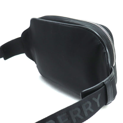 BURBERRY バーバリー ロゴプリント ECONYL バムバッグ ボディバッグ ブラック 8021089 メンズ【中古】【美品】