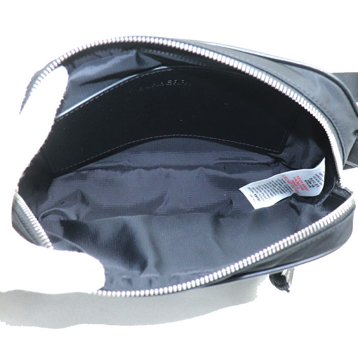 BURBERRY バーバリー ロゴプリント ECONYL バムバッグ ボディバッグ ブラック 8021089 メンズ【中古】【美品】