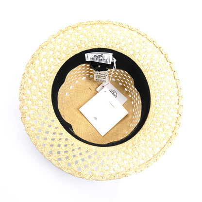 HERMES エルメス エレオノーラ パナマハット ハット ナチュラル 
57 レディース【未使用】【買取品】