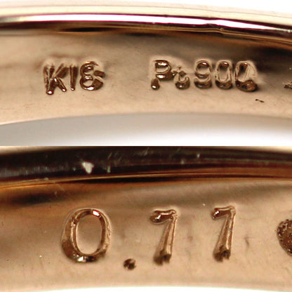 K18PG ピンクゴールド Pt900プラチナ リング・指輪 ダイヤモンド0.11ct 11.5号 6.2g フラワー 蝶 レディース【中古】