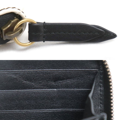 GUCCI グッチ GGマーモント 長財布 ラウンドファスナー ホワイト ブラック 443123 レディース【中古】【美品】