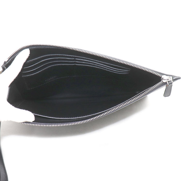 BVLGARI ブルガリ フラグメントコラボ クラッチバッグ ブラック 288581 IC メンズ【中古】