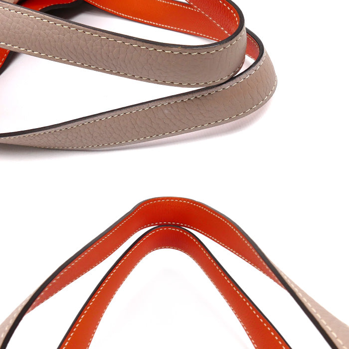 HERMES エルメス ドゥブルセンス28 トートバッグ オレンジポピー グリシーヌ レディース T刻印【中古】
