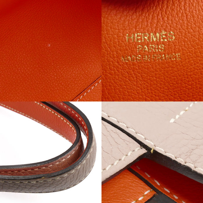 HERMES エルメス ドゥブルセンス28 トートバッグ オレンジポピー グリシーヌ レディース T刻印【中古】