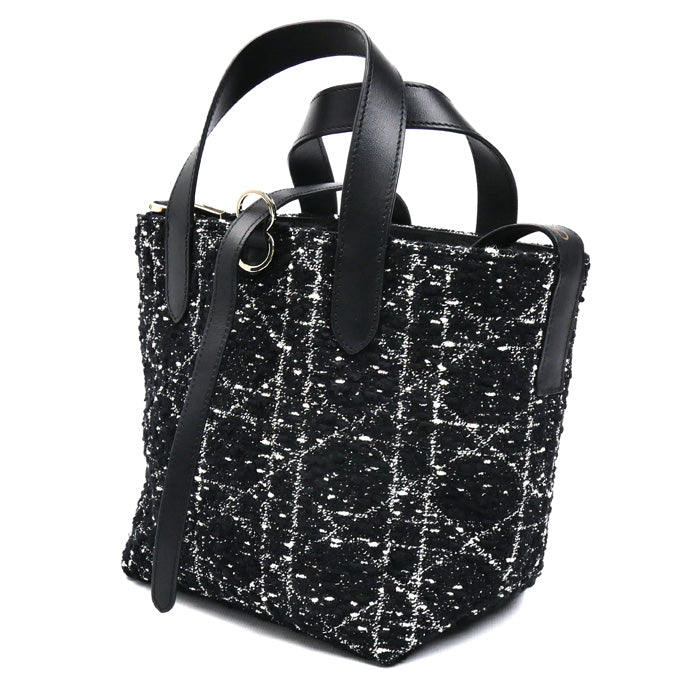 Dior ディオール Dior Toujours バーティカル トートバッグ スモール 2Wayショルダーバッグ ブラック M2835ODFG_M911 ツイード レディース【中古】【美品】
