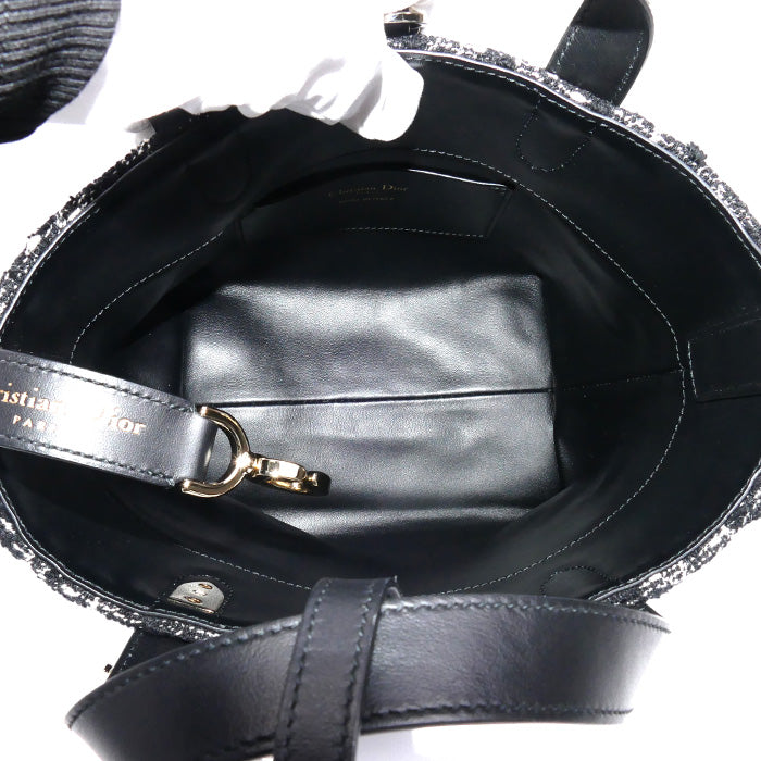 Dior ディオール Dior Toujours バーティカル トートバッグ スモール 2Wayショルダーバッグ ブラック M2835ODFG_M911 ツイード レディース【中古】【美品】