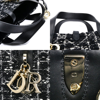 Dior ディオール Dior Toujours バーティカル トートバッグ スモール 2Wayショルダーバッグ ブラック M2835ODFG_M911 ツイード レディース【中古】【美品】