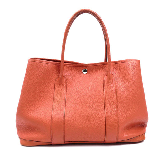 HERMES エルメス ガーデンパーティ 36 ハンドバッグ ルージュピヴォワンヌ 064423CK レディース □P刻印【中古】