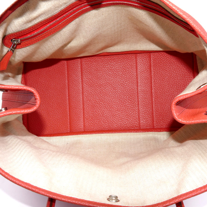 HERMES エルメス ガーデンパーティ 36 ハンドバッグ ルージュピヴォワンヌ 064423CK レディース □P刻印【中古】