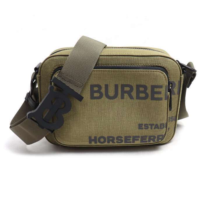 BURBERRY バーバリー ホースフェリープリント カメラバッグ ショルダーバッグ カーキ 8050806 メンズ【中古】【美品】