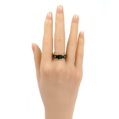 LOUIS VUITTON ルイ・ヴィトン メタル ナノ グラム エナメル リング・指輪 M1568L AK0225 15号 6.4g レディース【中古】