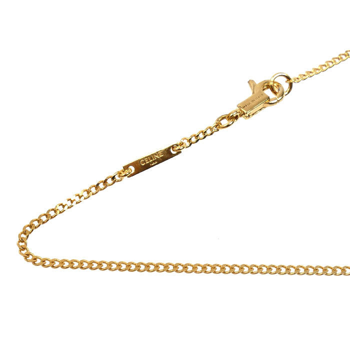 CELINE セリーヌ 真鍮 セパラブル ショートチェーン ネックレス 46T476BRA.350R 2.4g 45/47/49cm レディース【中古】
