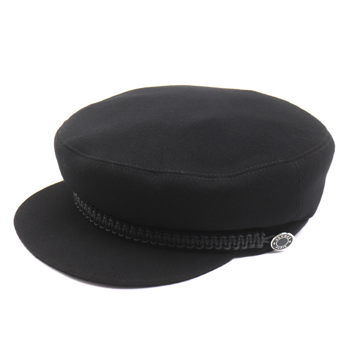 HERMES エルメス ドーヴィル キャスケット ブラック 57 レディース