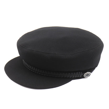 HERMES エルメス ドーヴィル キャスケット ブラック 
57 レディース【中古】