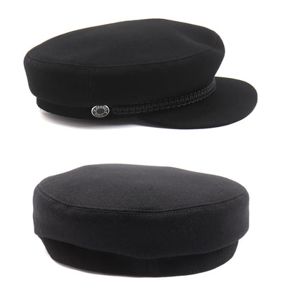 HERMES エルメス ドーヴィル キャスケット ブラック 
57 レディース【中古】