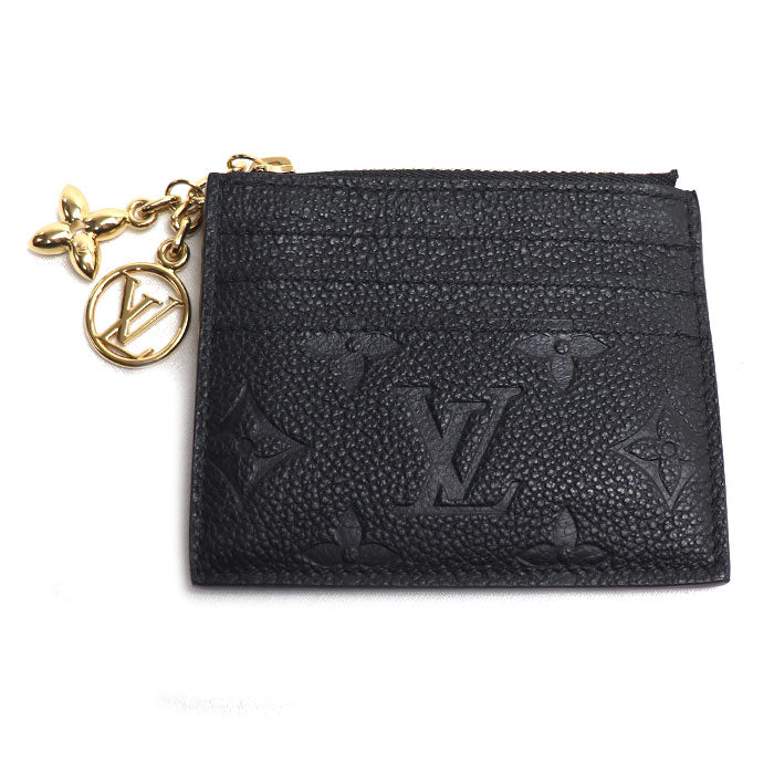 LOUIS VUITTON ルイ・ヴィトン カードケース ポルト カルト･フローラ コインケース モノグラム･アンプラント ブラック M82639 IC レディース【中古】【美品】