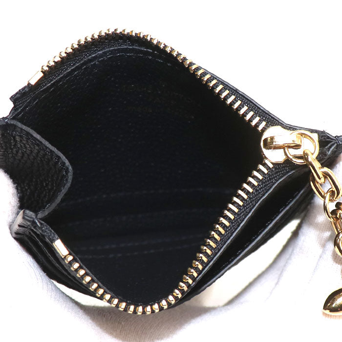 LOUIS VUITTON ルイ・ヴィトン カードケース ポルト カルト･フローラ コインケース モノグラム･アンプラント ブラック M82639 IC レディース【中古】【美品】