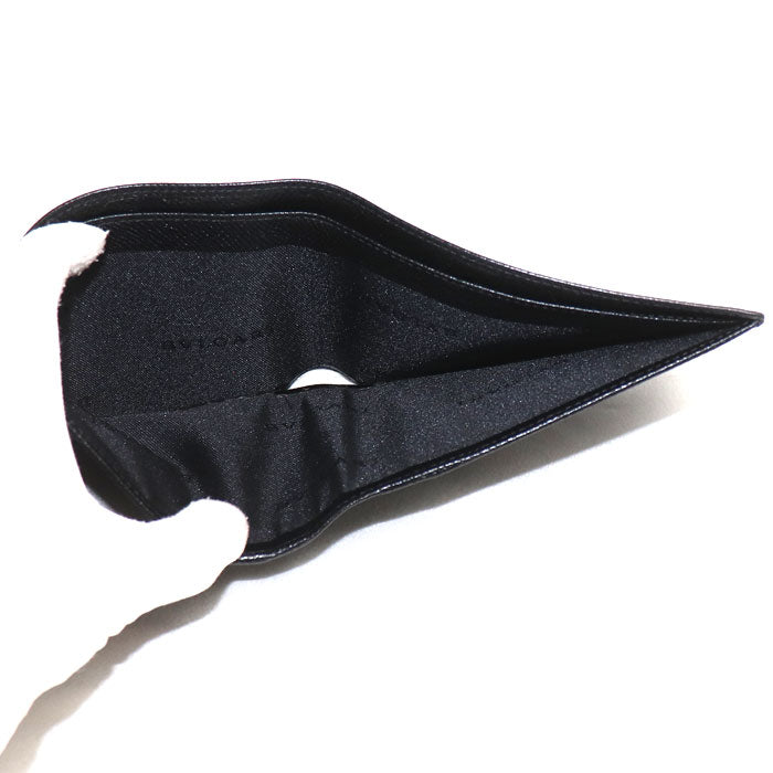 BVLGARI ブルガリ HIPSTER LARGE 2 FOLDS 二つ折り財布 ブラック 20495 メンズ【中古】【美品】