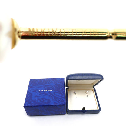 MIKIMOTO ミキモト K18YG イエローゴールド ピアス PE-2SK アコヤパール約6.3mm 1.6g レディース【中古】【美品】