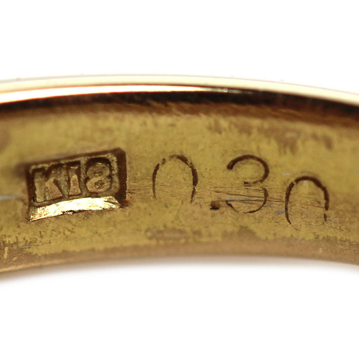 K18YG イエローゴールド リング・指輪 ダイヤモンド0.30ct 9号 3.0g レディース【中古】