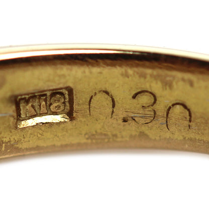 K18YG イエローゴールド リング・指輪 ダイヤモンド0.30ct 9号 3.0g レディース【中古】