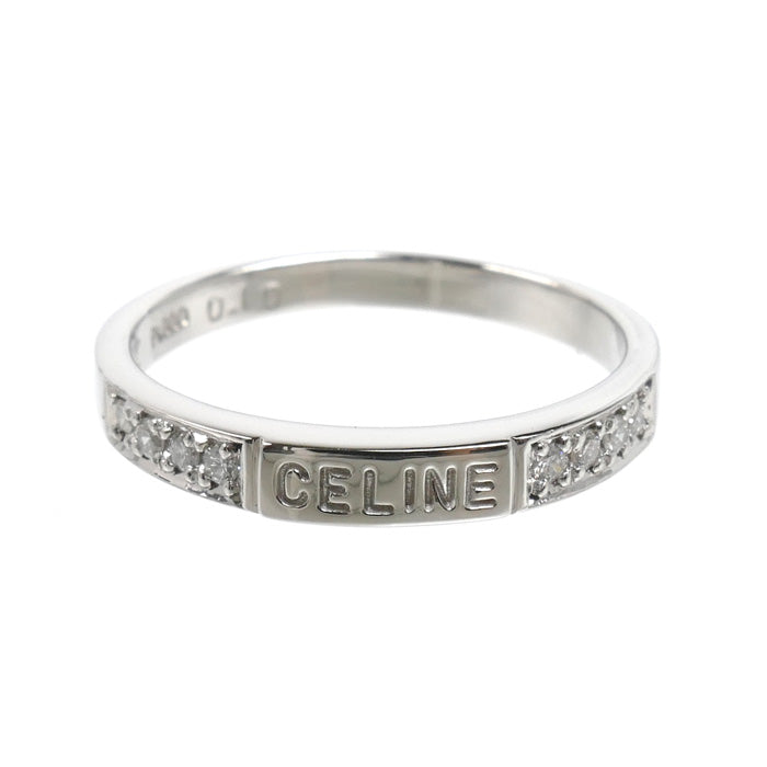 CELINE セリーヌ Pt900プラチナ リング・指輪 ダイヤモンド0.10ct 14号 4.2g レディース【中古】
