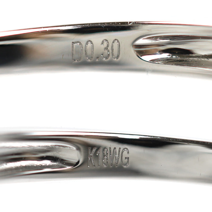 K18WG ホワイトゴールド リング・指輪 ダイヤモンド0.30ct 18.5号 2.2g レディース【中古】