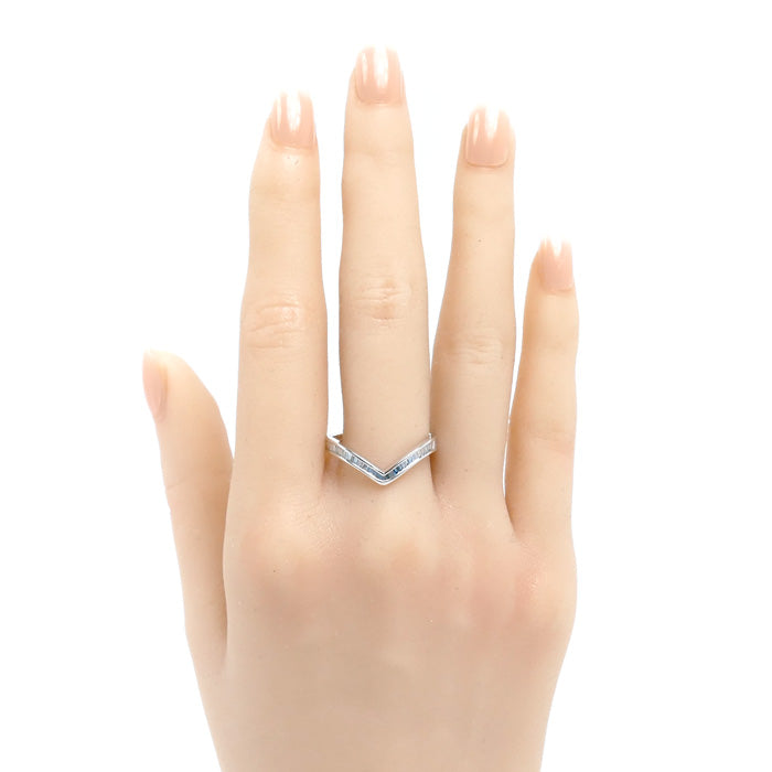 K18WG ホワイトゴールド リング・指輪 ダイヤモンド0.30ct 18.5号 2.2g レディース【中古】