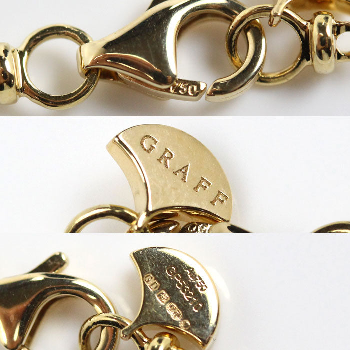 GRAFF グラフ K18YG イエローゴールド ミニ バタフライ ネックレス RGP815 ダイヤモンド 5.7g 41/46.5cm レディース【中古】