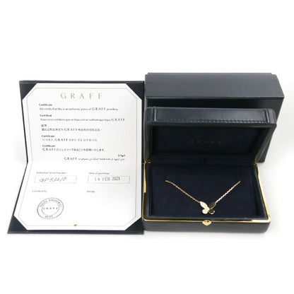 GRAFF グラフ K18YG イエローゴールド ミニ バタフライ ネックレス RGP815 ダイヤモンド 5.7g 41/46.5cm レディース【中古】