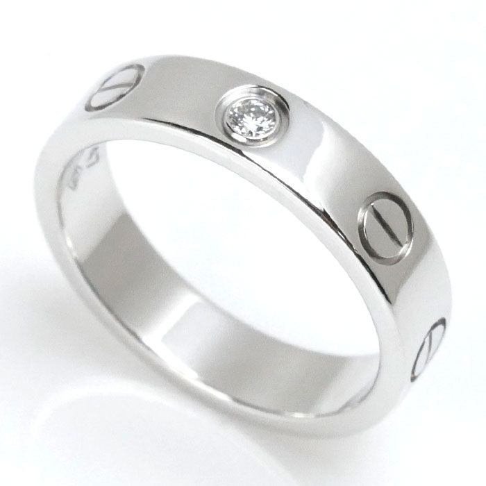 CARTIER カルティエ K18WG ホワイトゴールド ラブリング 1Pダイヤ リング・指輪 B4050547 ダイヤモンド 7号 47 4.1g レディース【中古】【美品】