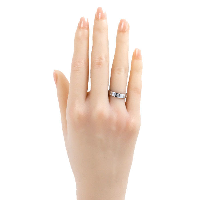 CARTIER カルティエ K18WG ホワイトゴールド ラブリング 1Pダイヤ リング・指輪 B4050547 ダイヤモンド 7号 47 4.1g レディース【中古】【美品】