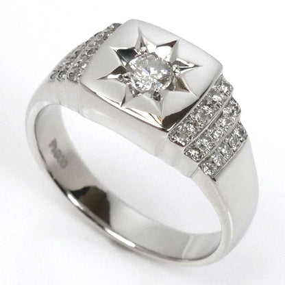 Pt900プラチナ ダイヤ 印台 リング・指輪 ダイヤモンド0.50ct 24号 13.8g メンズ【中古】【美品】