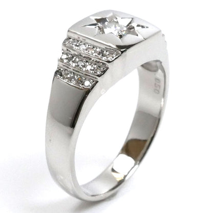 Pt900プラチナ ダイヤ 印台 リング・指輪 ダイヤモンド0.50ct 24号 13.8g メンズ【中古】【美品】