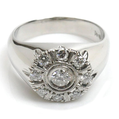 Pt850プラチナ ダイヤ リング・指輪 ダイヤモンド0.69ct 20号 15.2g メンズ【中古】【美品】
