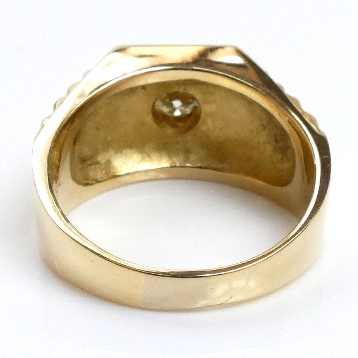 K18YG イエローゴールド ダイヤ リング・指輪 ダイヤモンド0.34ct 20号 14.7g メンズ【中古】